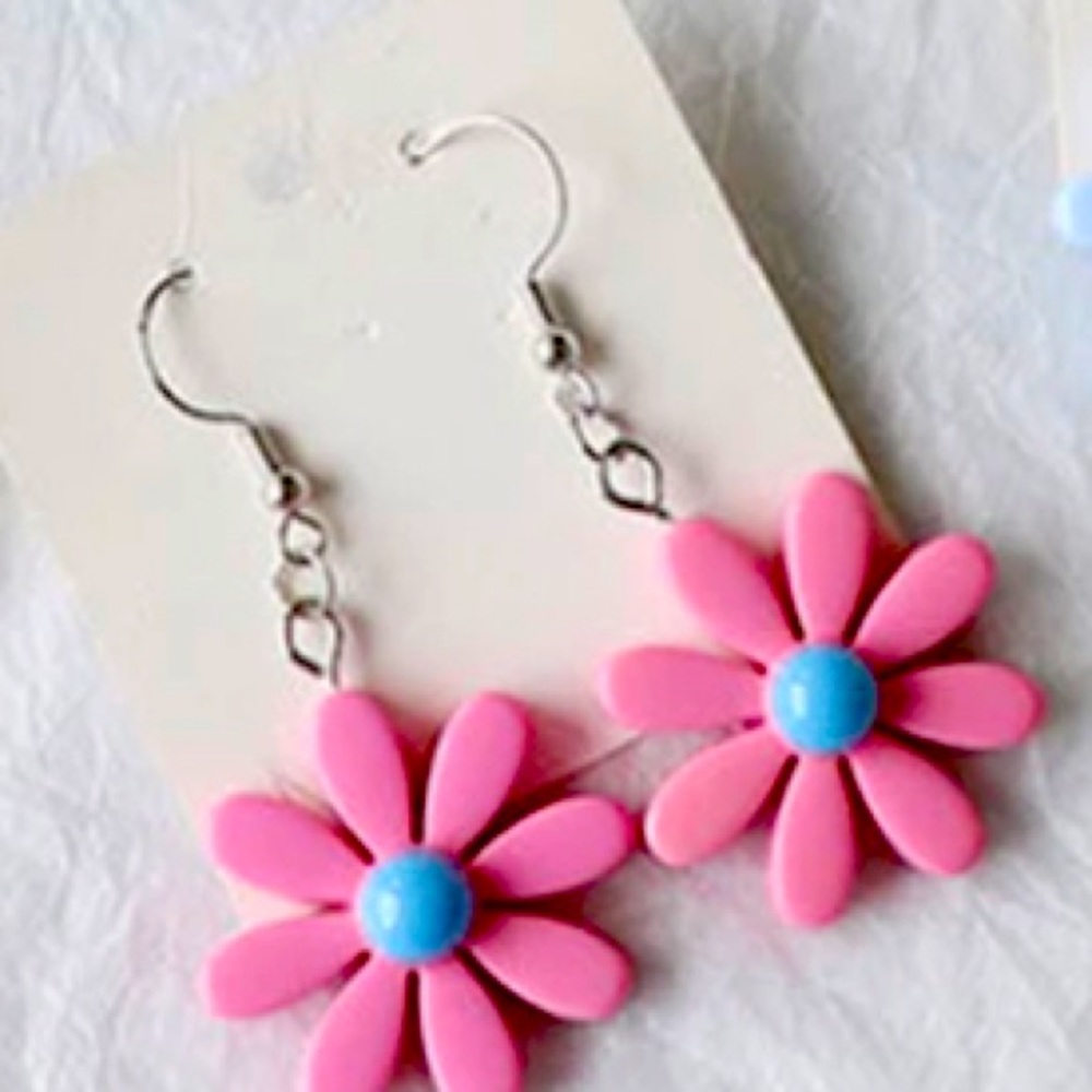 Resin flower earrings